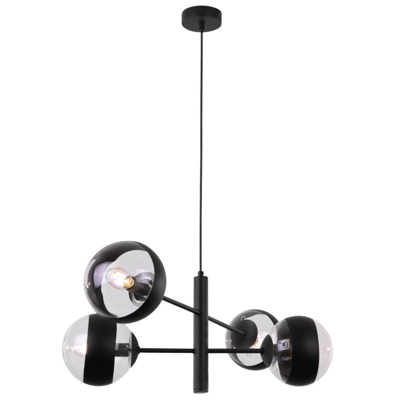 Lampa sufitowa wisząca Light Home LH Toledo 4x E14 40W regulowana długość czarny 1szt.
