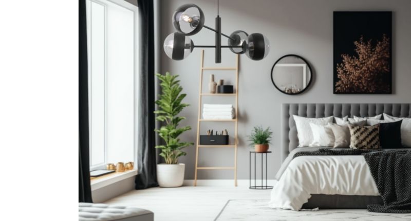 Lampa sufitowa wisząca Light Home LH Toledo 4x E14 40W regulowana długość czarny 1szt.