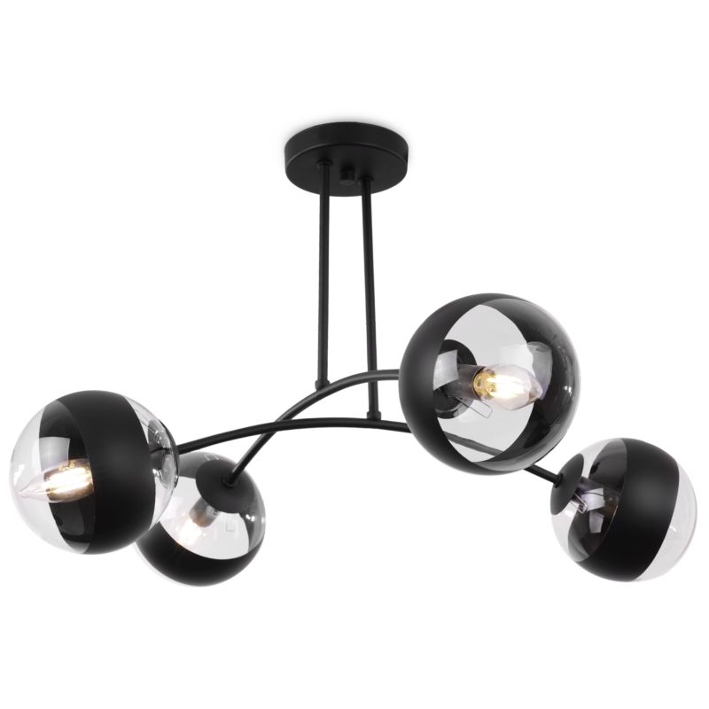 Lampa sufitowa wisząca Light Home LH Toledo 4x E14 40W żyrandol okragły czarny 1szt.