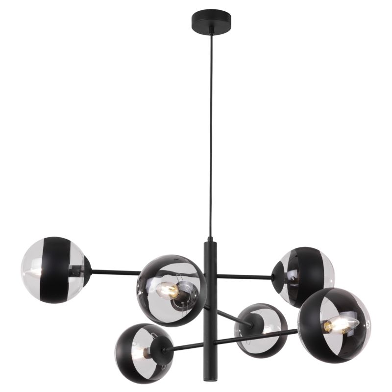 Lampa sufitowa wisząca Light Home LH Tolredo 6x E14 40W czarny 1szt.