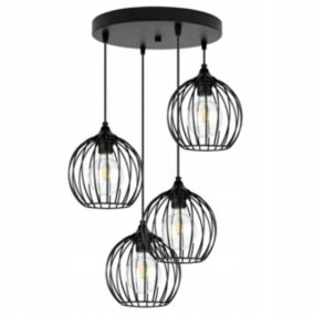 Lampa sufitowa wisząca Light Home LH Toronto okrągła 4x E27 60W druciak czarny 1szt.