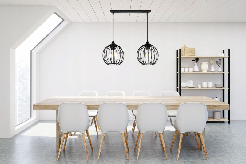 Lampa sufitowa wisząca Light Home LH Toronto prosta 2x E27 60W druciak czarny 1szt.