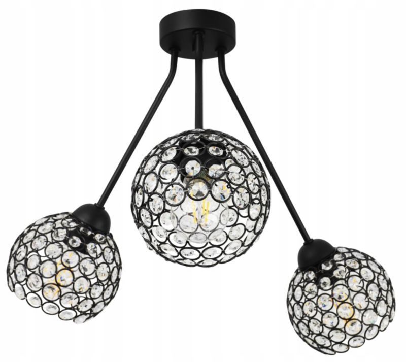 Lampa sufitowa wisząca Light Home LH Trio Crystal 3x E27 60W czarny 1szt.