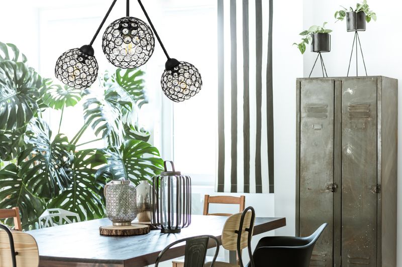 Lampa sufitowa wisząca Light Home LH Trio Crystal 3x E27 60W czarny 1szt.