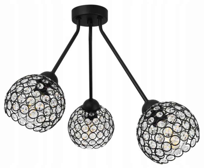 Lampa sufitowa wisząca Light Home LH Trio Crystal 3x E27 60W czarny 1szt.