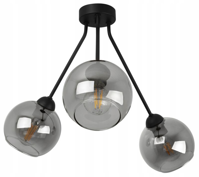 Lampa sufitowa wisząca Light Home LH Trio Haga 3x E27 60W czarny 1szt.
