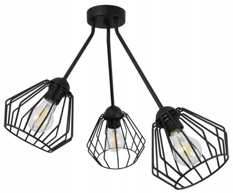 Lampa sufitowa wisząca Light Home LH Trio Santos 3x E27 60W czarny 1szt.