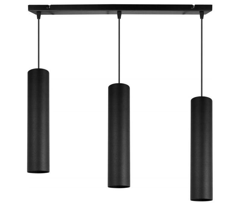 Lampa sufitowa wisząca Light Home LH Tuba 3x GU10 20W czarny 1szt.
