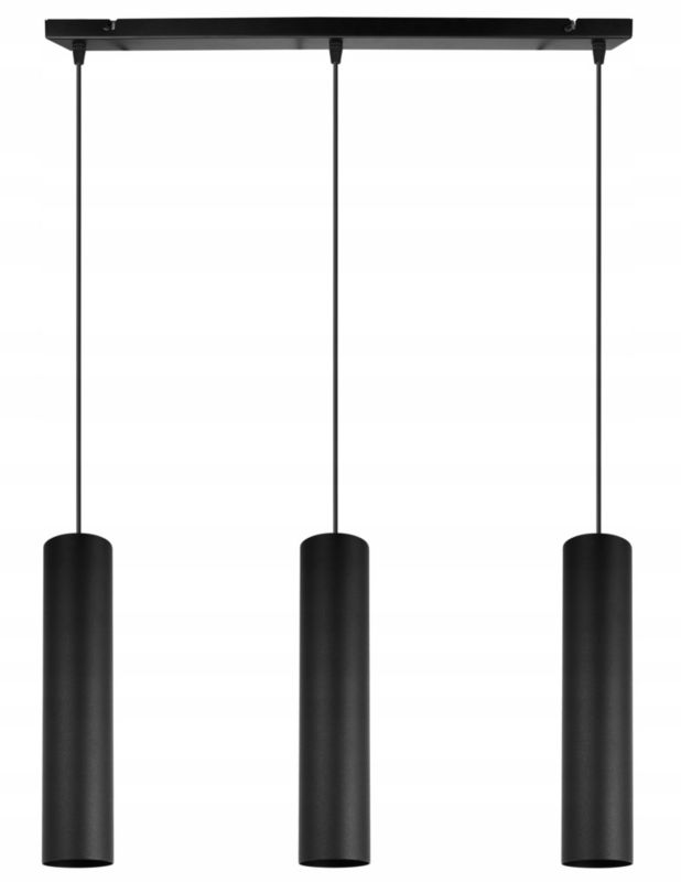 Lampa sufitowa wisząca Light Home LH Tuba 3x GU10 20W czarny 1szt.