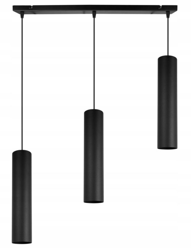 Lampa sufitowa wisząca Light Home LH Tuba 3x GU10 20W czarny 1szt.