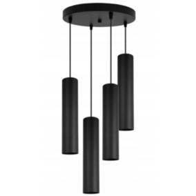 Lampa sufitowa wisząca Light Home LH Tuba 4x GU10 20W okrągły czarny 1szt.