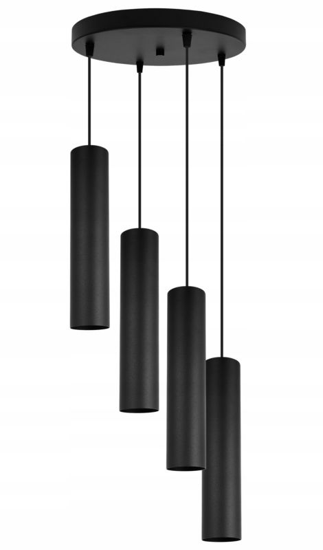 Lampa sufitowa wisząca Light Home LH Tuba 4x GU10 20W okrągły czarny 1szt.
