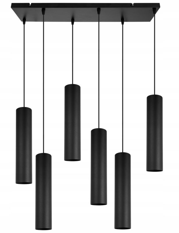Lampa sufitowa wisząca Light Home LH Tuba 6x GU10 20W czarny 1szt.