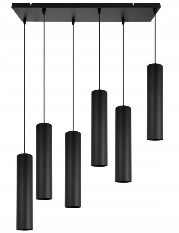 Lampa sufitowa wisząca Light Home LH Tuba 6x GU10 20W czarny 1szt.