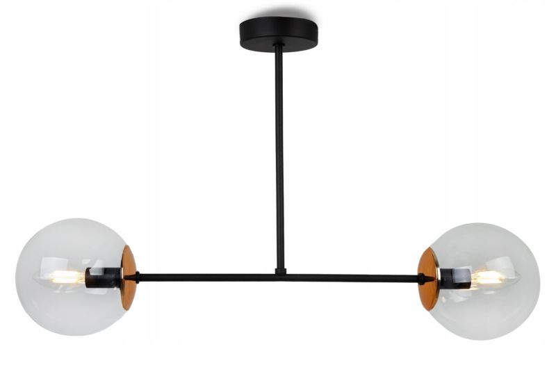 Lampa sufitowa wisząca Light Home LH Tulza 2x E14 40W klosz miedziany/bezbarwny 1szt.