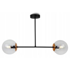 Lampa sufitowa wisząca Light Home LH Tulza 2x E14 40W klosz miedziany/bezbarwny 1szt.