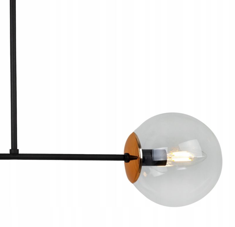 Lampa sufitowa wisząca Light Home LH Tulza 2x E14 40W klosz miedziany/bezbarwny 1szt.