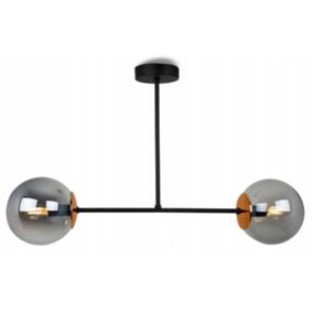 Lampa sufitowa wisząca Light Home LH Tulza 2x E14 40W klosz miedziany/dymiony 1szt.