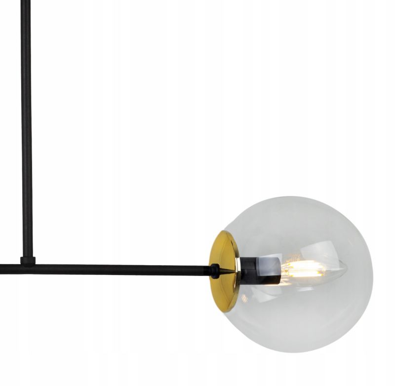 Lampa sufitowa wisząca Light Home LH Tulza 2x E14 40W klosz złoty/bezbarwny 1szt.