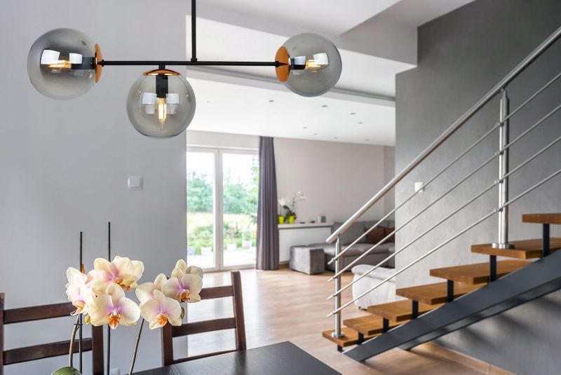 Lampa sufitowa wisząca Light Home LH Tulza 3x E14 40W klosz szary/miedziany 1szt.