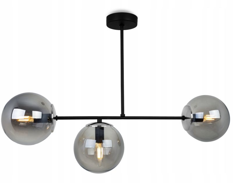 Lampa sufitowa wisząca Light Home LH Tulza 3x E14 40W klosz szary/srebrny 1szt.