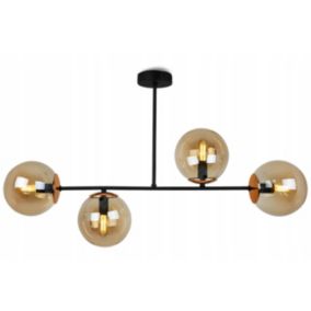 Lampa sufitowa wisząca Light Home LH Tulza 4x E14 40W klosz miodowy/miedziany 1szt.