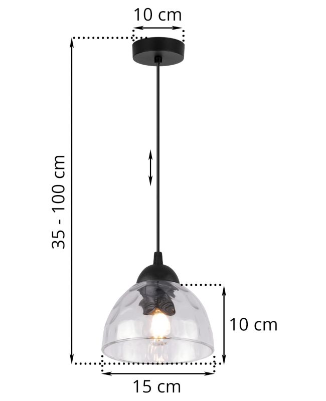 Lampa sufitowa wisząca Light Home LH Venice 1x E27 60W klosz bezbarwny 1szt.