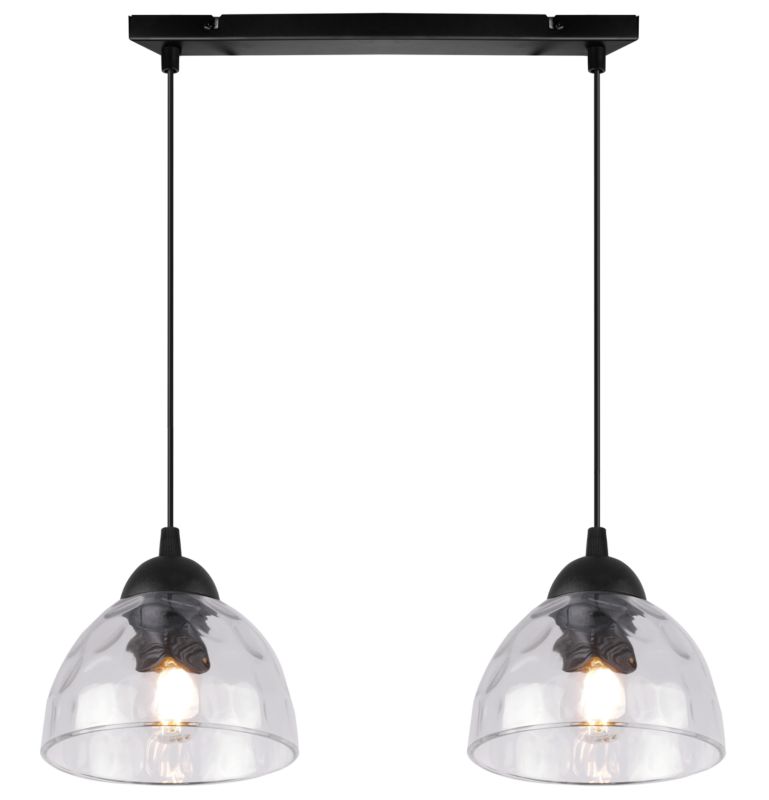 Lampa sufitowa wisząca Light Home LH Venice 2x E27 60W klosz bezbarwny 1szt.