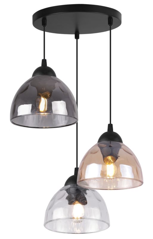 Lampa sufitowa wisząca Light Home LH Venice 3x E27 60W okrągły klosz mieszany 1szt.