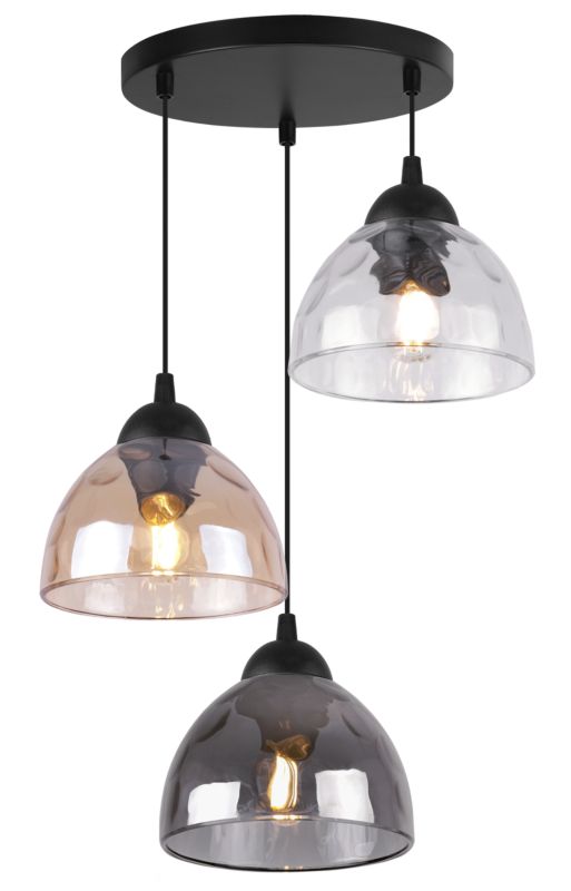 Lampa sufitowa wisząca Light Home LH Venice 3x E27 60W okrągły klosz mieszany 1szt.