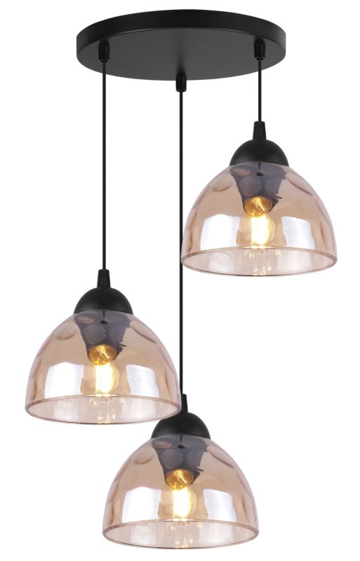 Lampa sufitowa wisząca Light Home LH Venice 3x E27 60W okrągły klosz miodowy 1szt.