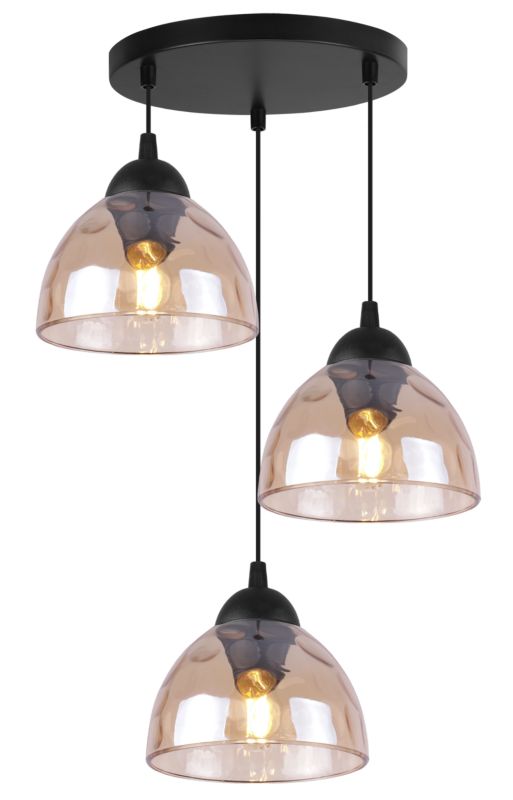 Lampa sufitowa wisząca Light Home LH Venice 3x E27 60W okrągły klosz miodowy 1szt.