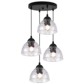 Lampa sufitowa wisząca Light Home LH Venice 4x E27 60W okrągły klosz bezbarwny 1szt.