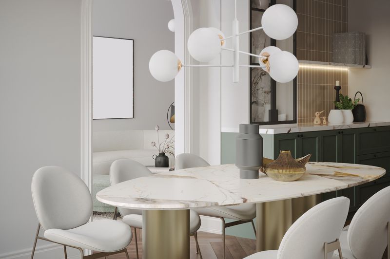 Lampa sufitowa wisząca Light Home LH Venice 6x E14 40W biały/złoty klosz biały 1szt.