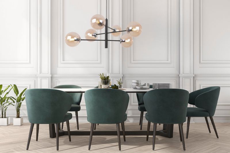 Lampa sufitowa wisząca Light Home LH Venice 6x E14 40W czarny/chrom klosz miodowy 1szt.