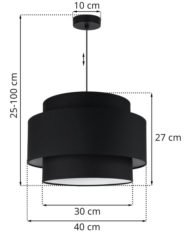 Lampa sufitowa wisząca Light Home LH Vienna 1x E27 60W czarny 1szt.