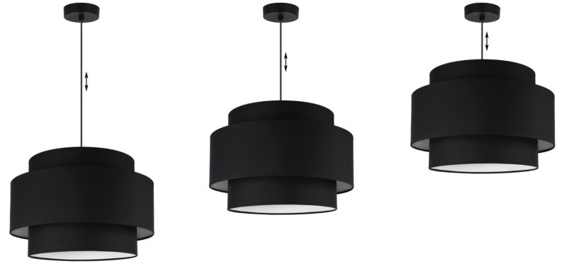Lampa sufitowa wisząca Light Home LH Vienna 1x E27 60W czarny 1szt.