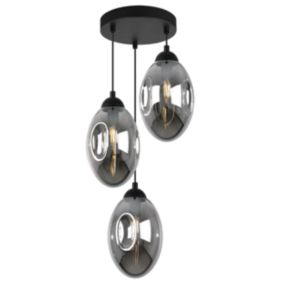 Lampa sufitowa wisząca Light Home LH Vigo 3x E14 60W okrągły 19cm czarny 1szt.