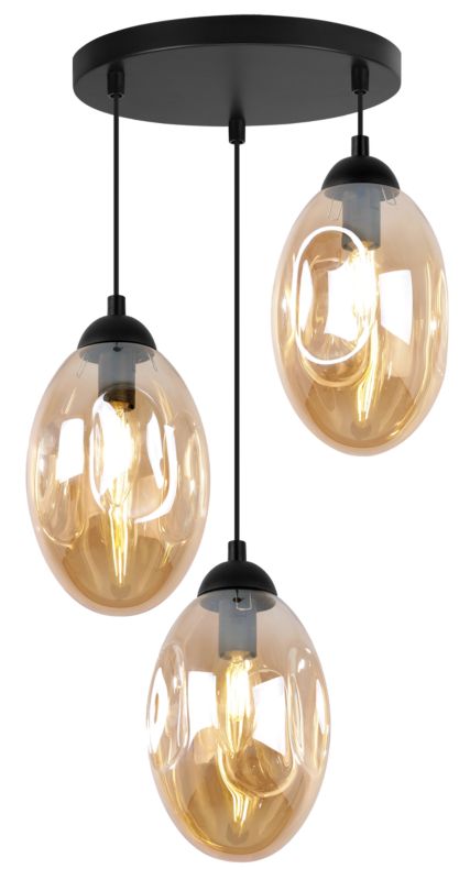 Lampa sufitowa wisząca Light Home LH Vigo 3x E14 60W okrągły 30cm miodowy 1szt.