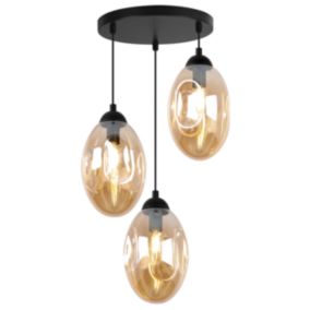 Lampa sufitowa wisząca Light Home LH Vigo 3x E14 60W okrągły 30cm miodowy 1szt.