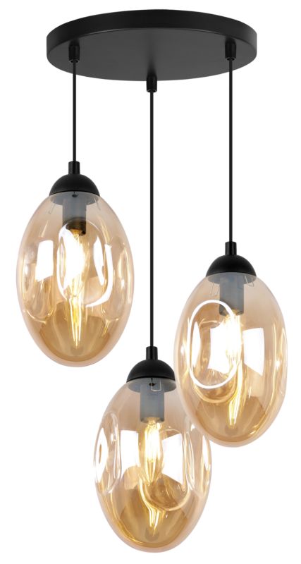Lampa sufitowa wisząca Light Home LH Vigo 3x E14 60W okrągły 30cm miodowy 1szt.