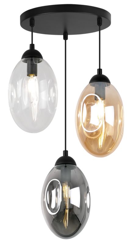 Lampa sufitowa wisząca Light Home LH Vigo 3x E14 60W okrągły 30cm multikolor 1szt.