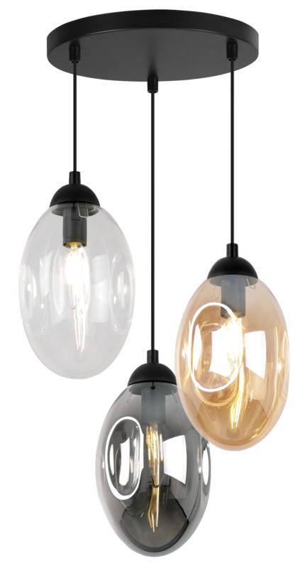Lampa sufitowa wisząca Light Home LH Vigo 3x E14 60W okrągły 30cm multikolor 1szt.