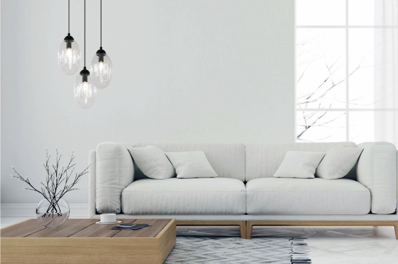 Lampa sufitowa wisząca Light Home LH Vigo 3x E14 60W okrągły 30cm transparentny 1szt.