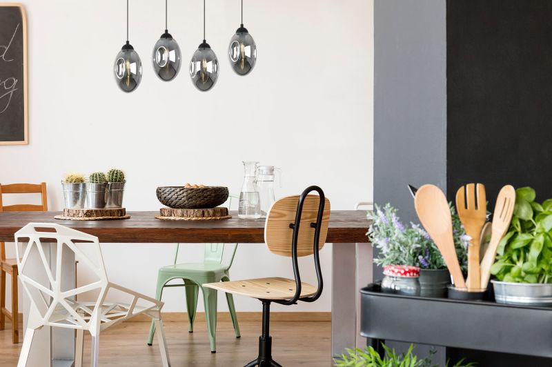 Lampa sufitowa wisząca Light Home LH Vigo 4x E14 60W czarny 1szt.