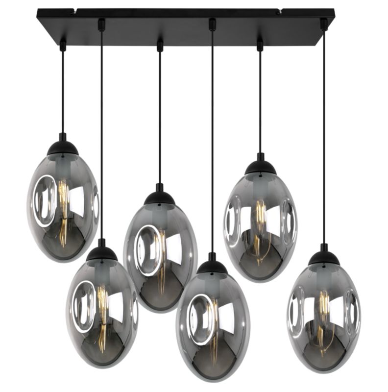 Lampa sufitowa wisząca Light Home LH Vigo 6x E14 60W czarny 1szt.