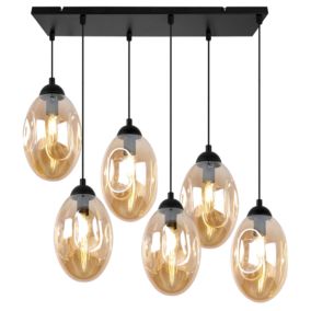 Lampa sufitowa wisząca Light Home LH Vigo 6x E14 60W miodowy 1szt.