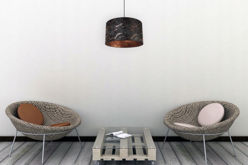 Lampa sufitowa wisząca Light Home LH Werona 1x E27 60W abażur 40cm marmur miedź/czarny 1szt.