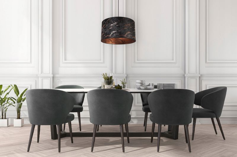 Lampa sufitowa wisząca Light Home LH Werona 1x E27 60W abażur 40cm marmur miedź/czarny 1szt.