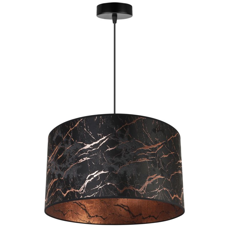 Lampa sufitowa wisząca Light Home LH Werona 1x E27 60W abażur 40cm marmur miedź/czarny 1szt.